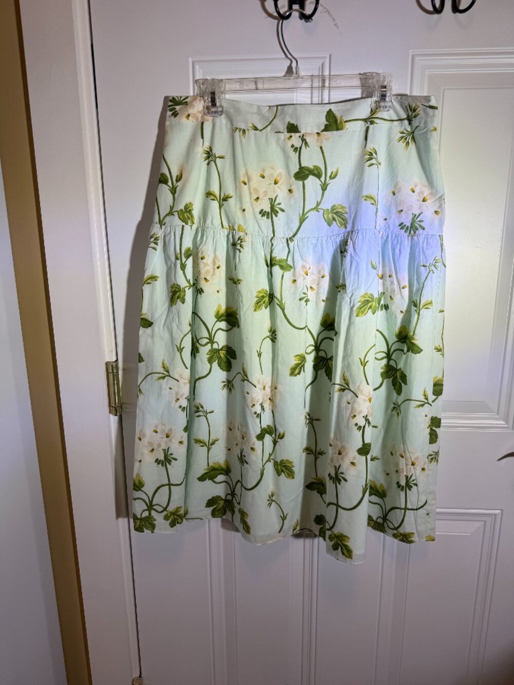 Mint Floral A-Line Skirt
